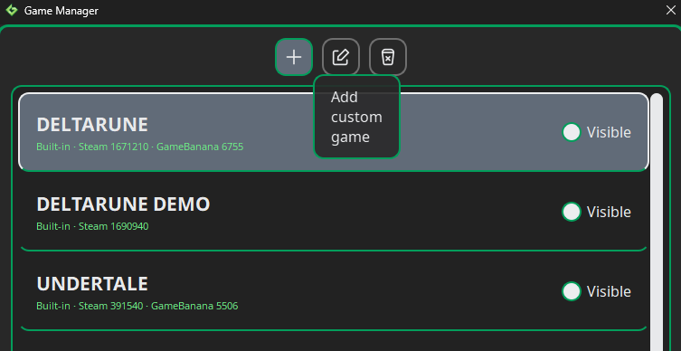 Add custum game button