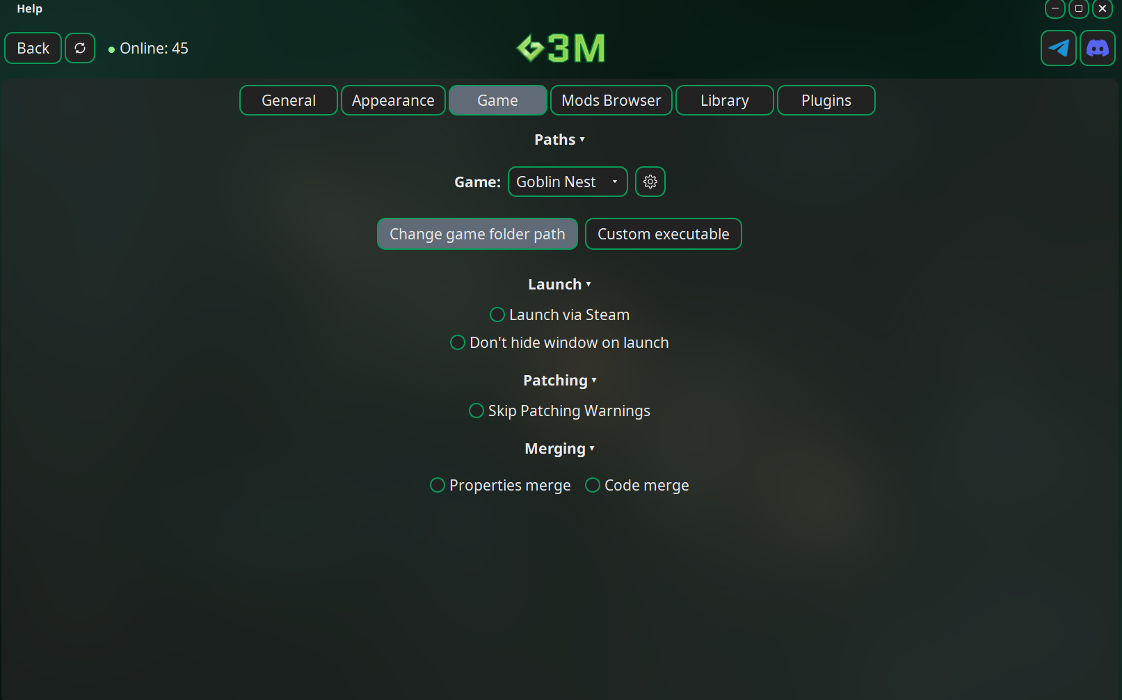 Set game path in G3M