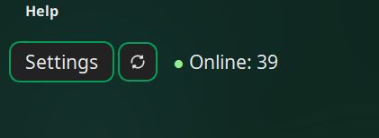 Settings button on top-left